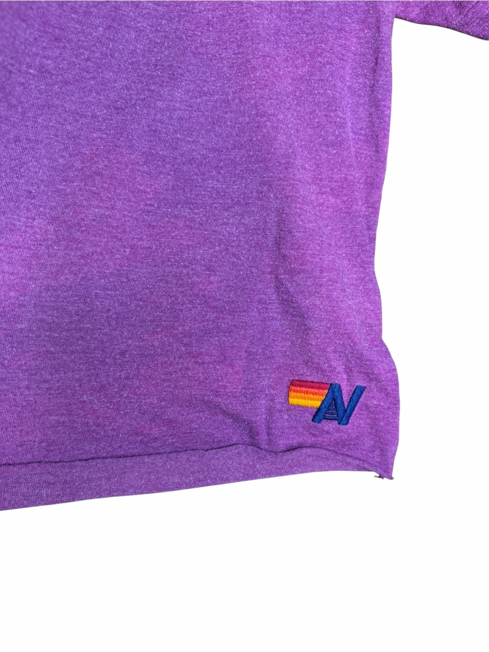 Aviator Nation Smiley Graphic Crop T-Shirt Women’s S Purple Rainbow California - Picture 5 of 12